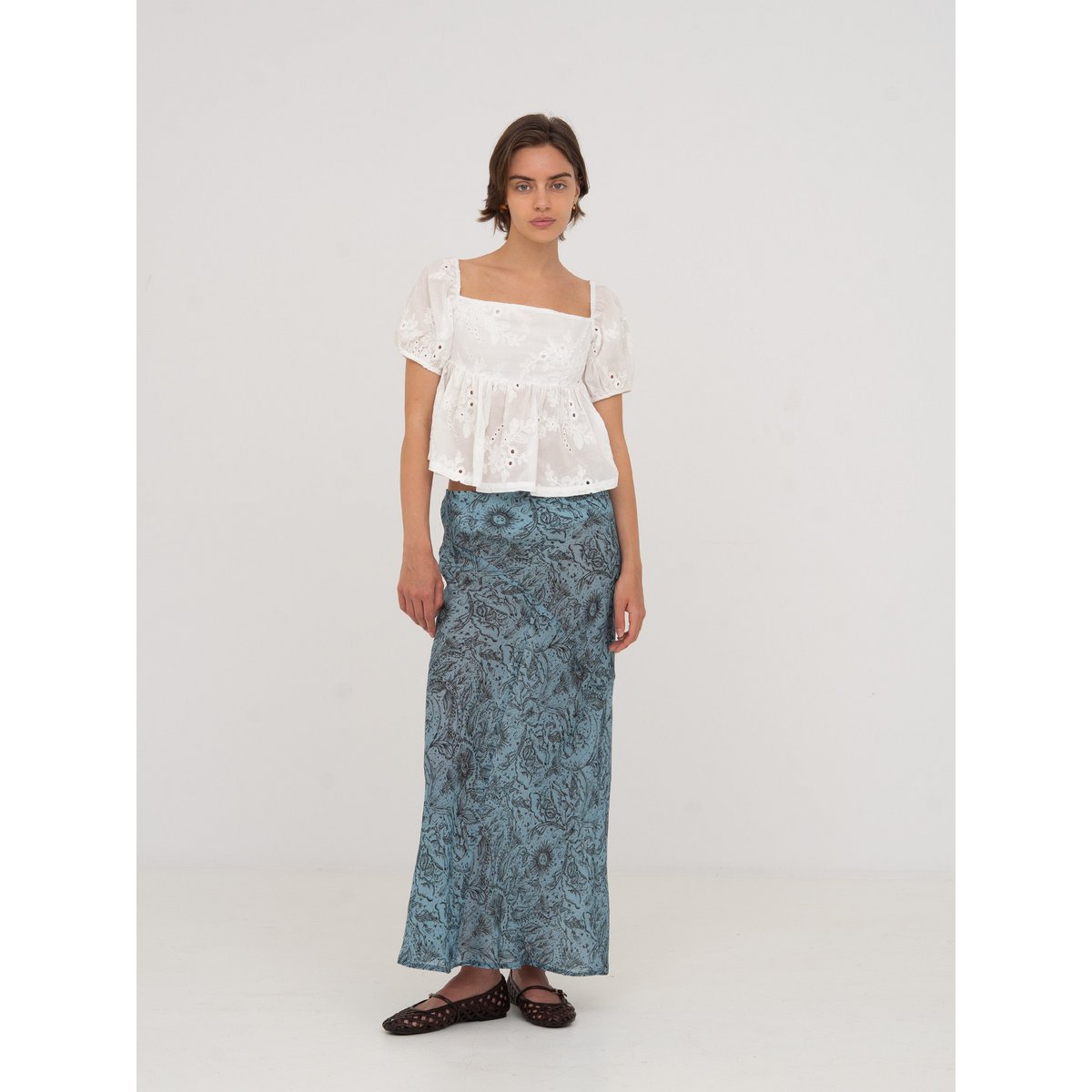 Vera Embroidered White Top