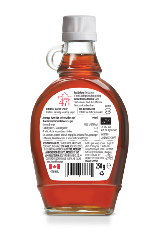 FONTE UNICA Sciroppo d'acero biologico, Canada Grado A, ambrato, ricco - 250g