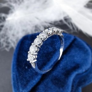 Sparkling Half Eternity Moissanite Rings