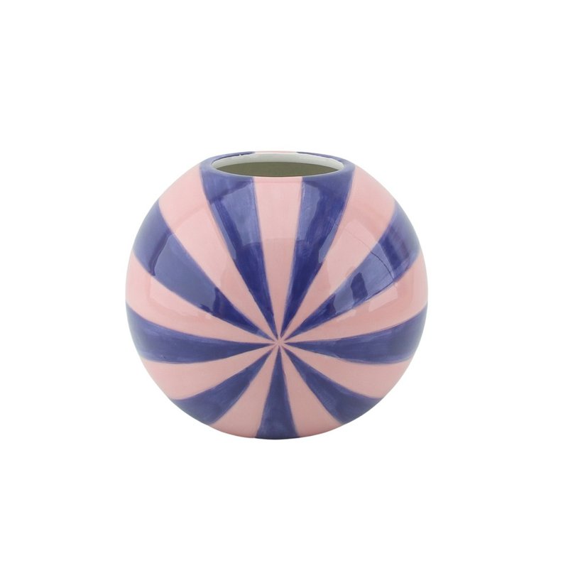 Vase - Blumenvase Wirbel - Pink/Blau - 15x15x15cm