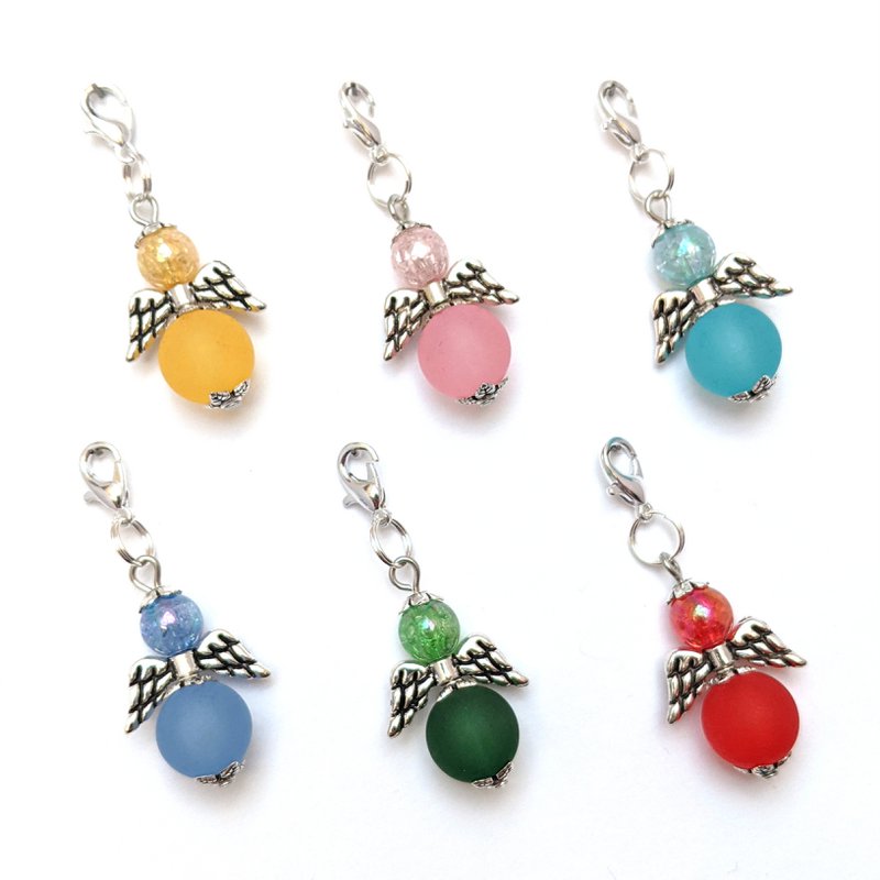 Guardian Angel "Sara" Keychain, 6-serie set, zilverkleurig