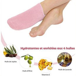 Moisturizing Rose SPA Socks - Gel with Jojoba and Olive Oils, Vitamin E and Lavender - Against Dry and Cracked Feet, Restores Softness and Suppleness to Feet