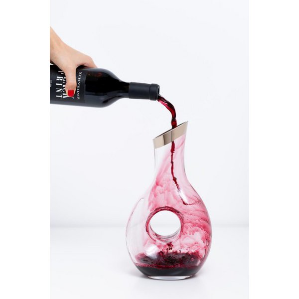 Karafka EDZARD Gordon, ręcznie dmuchane szkło kryształowe z platynowym brzegiem, wysokość 30 cm, pojemność 1,2 l