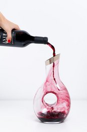 EDZARD Decanter Gordon, cristal soplado a mano con borde de platino, altura 30 cm, capacidad 1,2 litros
