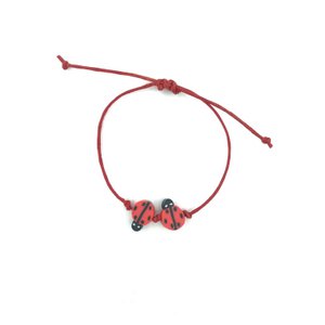 Luna-Leena kids bracelet ladybird red - handmade in Nepal