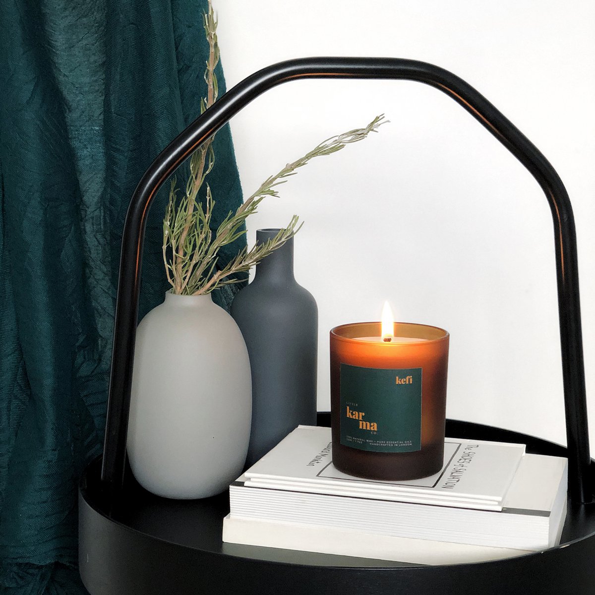 kéfi | Bougie rechargeable romarin + menthe verte revigorante