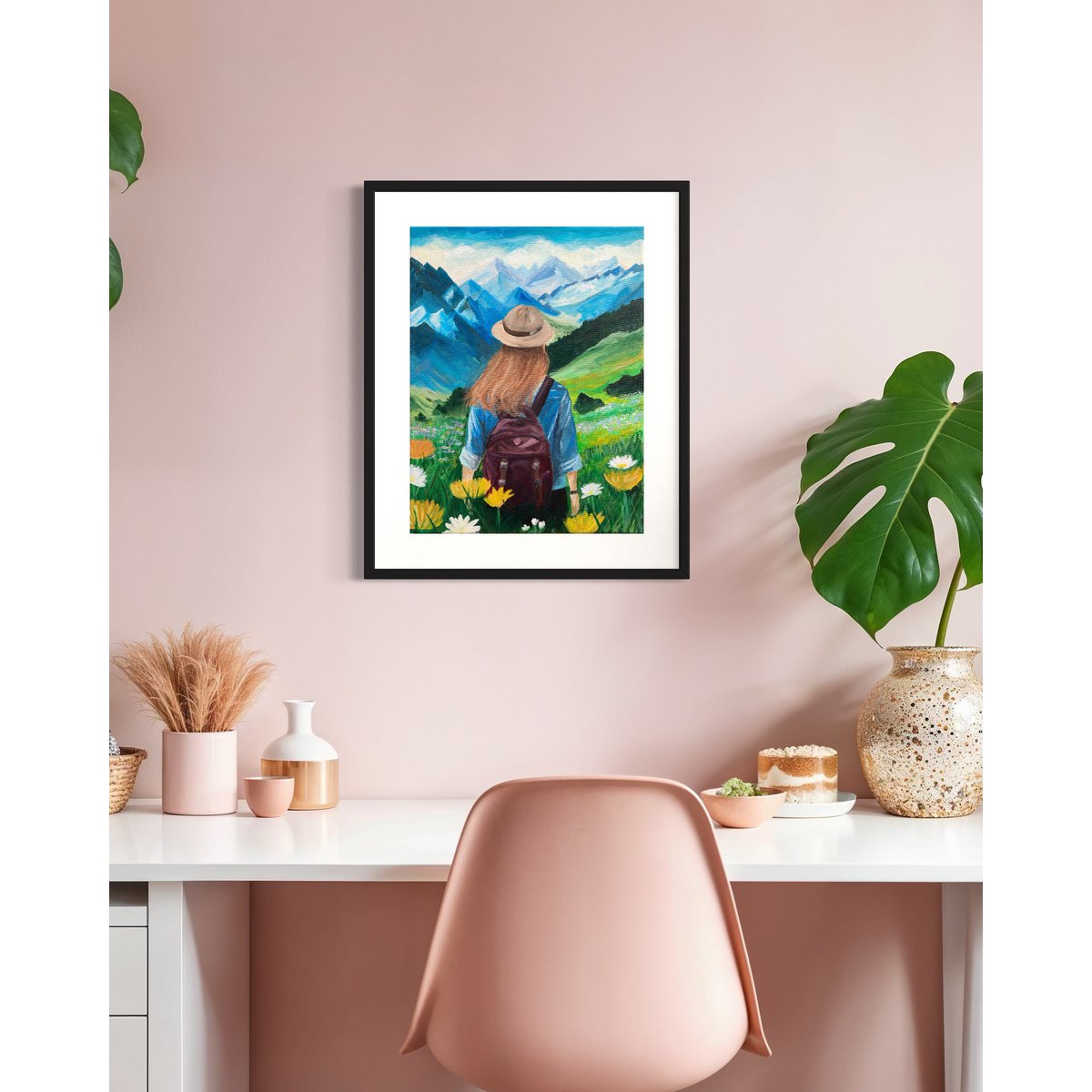 Mujer en las montañas – Bergbloei | Póster artístico A4