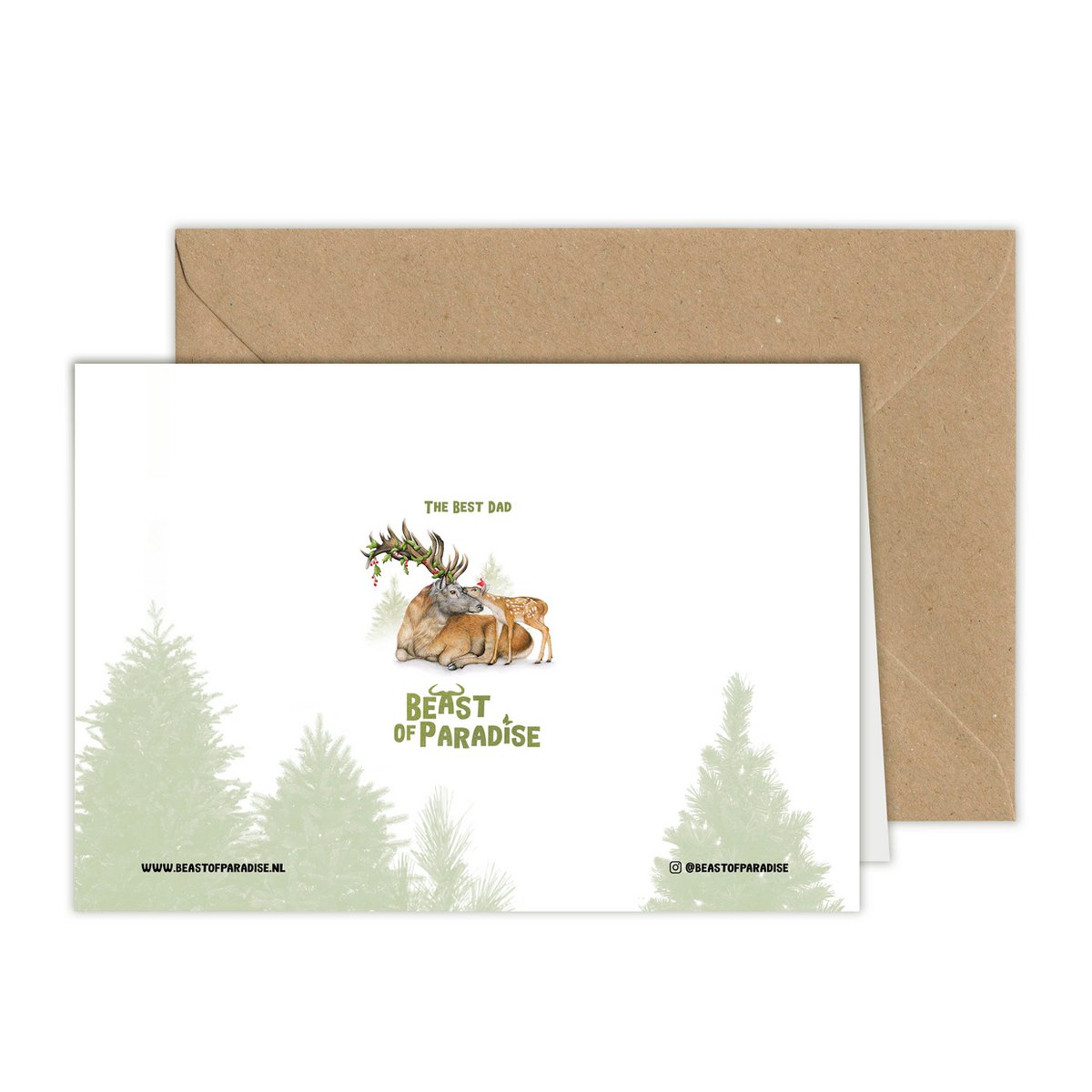 Christmas Card Red Deer, Greeting Card, Holiday Card 12,3 x 17,5 cm