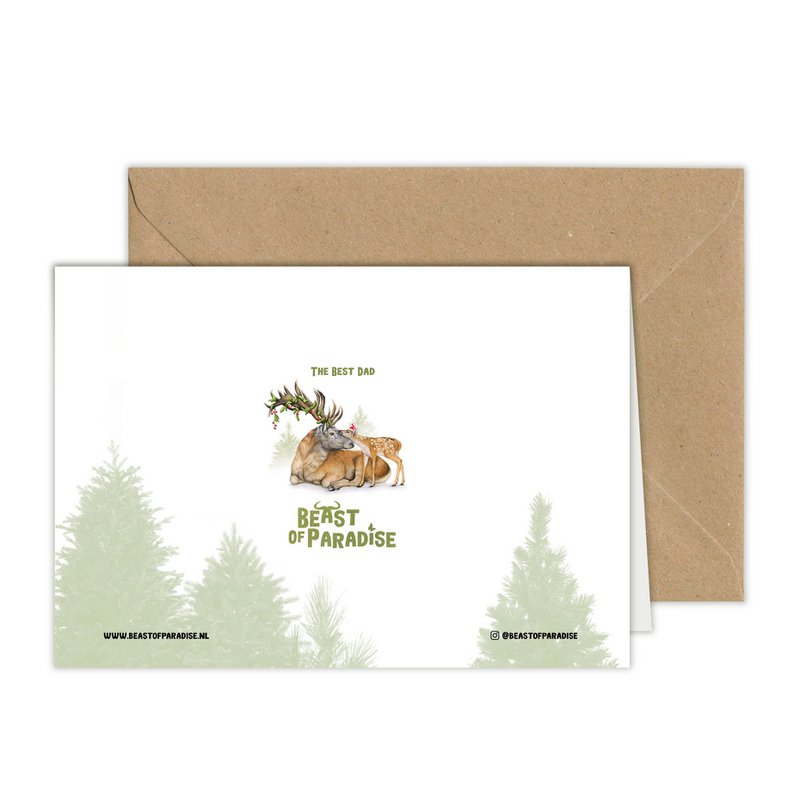 Christmas Card Red Deer, Greeting Card, Holiday Card 12,3 x 17,5 cm