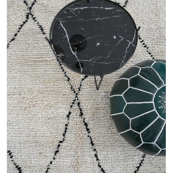 Lederen pouffe - groen