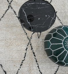 Lederen pouffe - groen