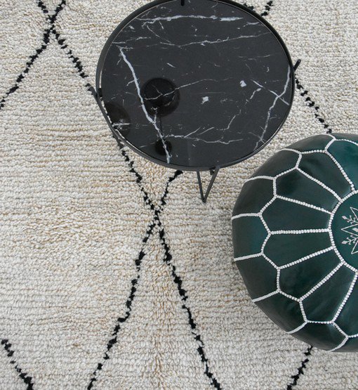 Lederen pouffe - groen