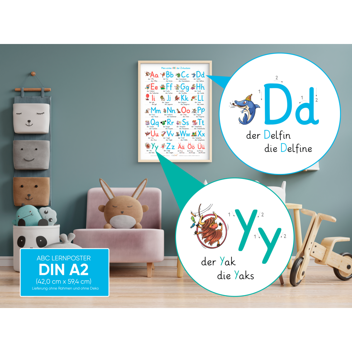 Mon premier ABC des animaux de cirque - affiche alphabet