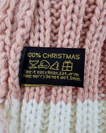 Santa hat - Pink with white brim coarse knit