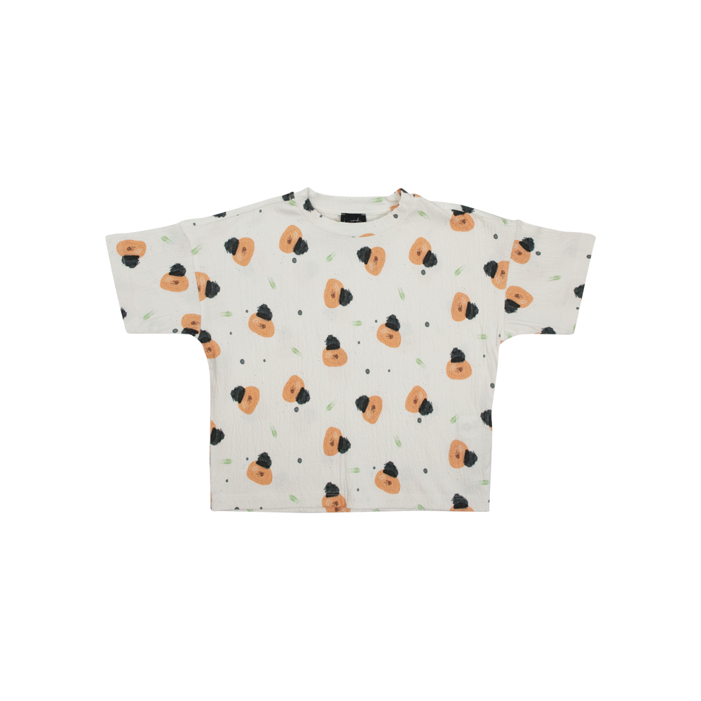 T-shirt coupe ample imprimé pêche