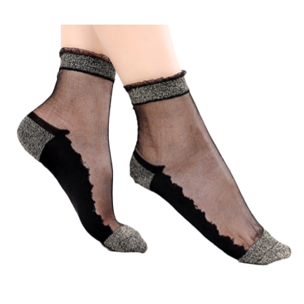 Shine - Gold - Women's socks in ultra-resistant voile