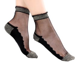 Shine - Dorado - Calcetines de mujer en gasa ultrarresistente