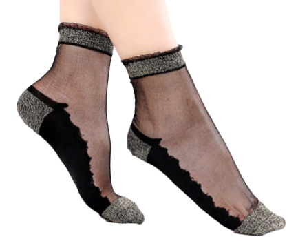 Shine - Dorado - Calcetines de mujer en gasa ultrarresistente