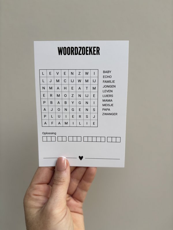 Cartolina A6 • wordzoeker • metro