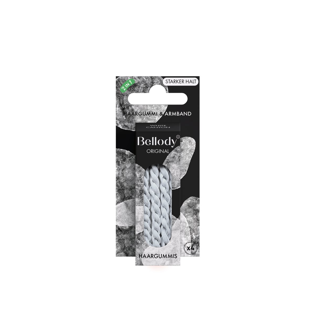 Haargummis Weiß - Bellody®(4 Stk.) - Stylisch geflochtene Haargummis