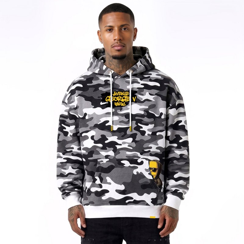 Sweat à capuche imprimé Bart Noir
