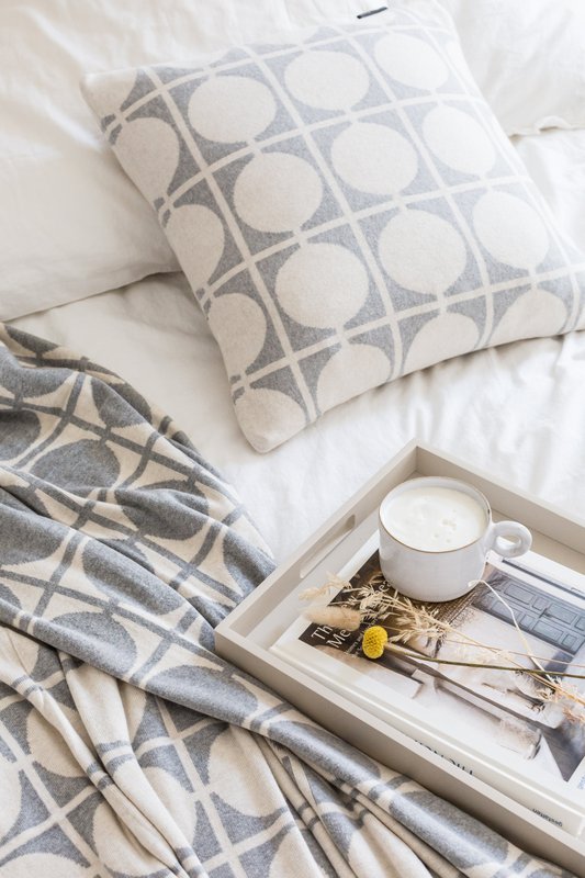 Don Grey Jacquard Throw – Soft Brushed Cotton