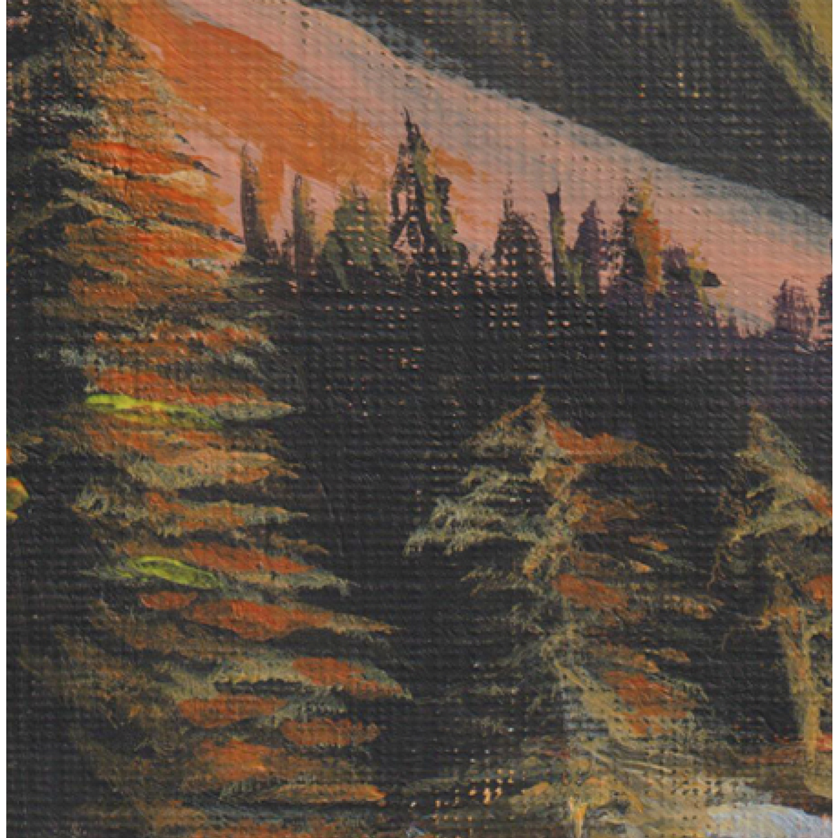 Roadtrip – A5-Kunstplakat eines Original-Acrylgemäldes mit Wohnmobil und Bergen