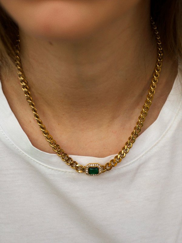 Rafal - Cuban Link Chain Halskæde Cz Crystal Choker