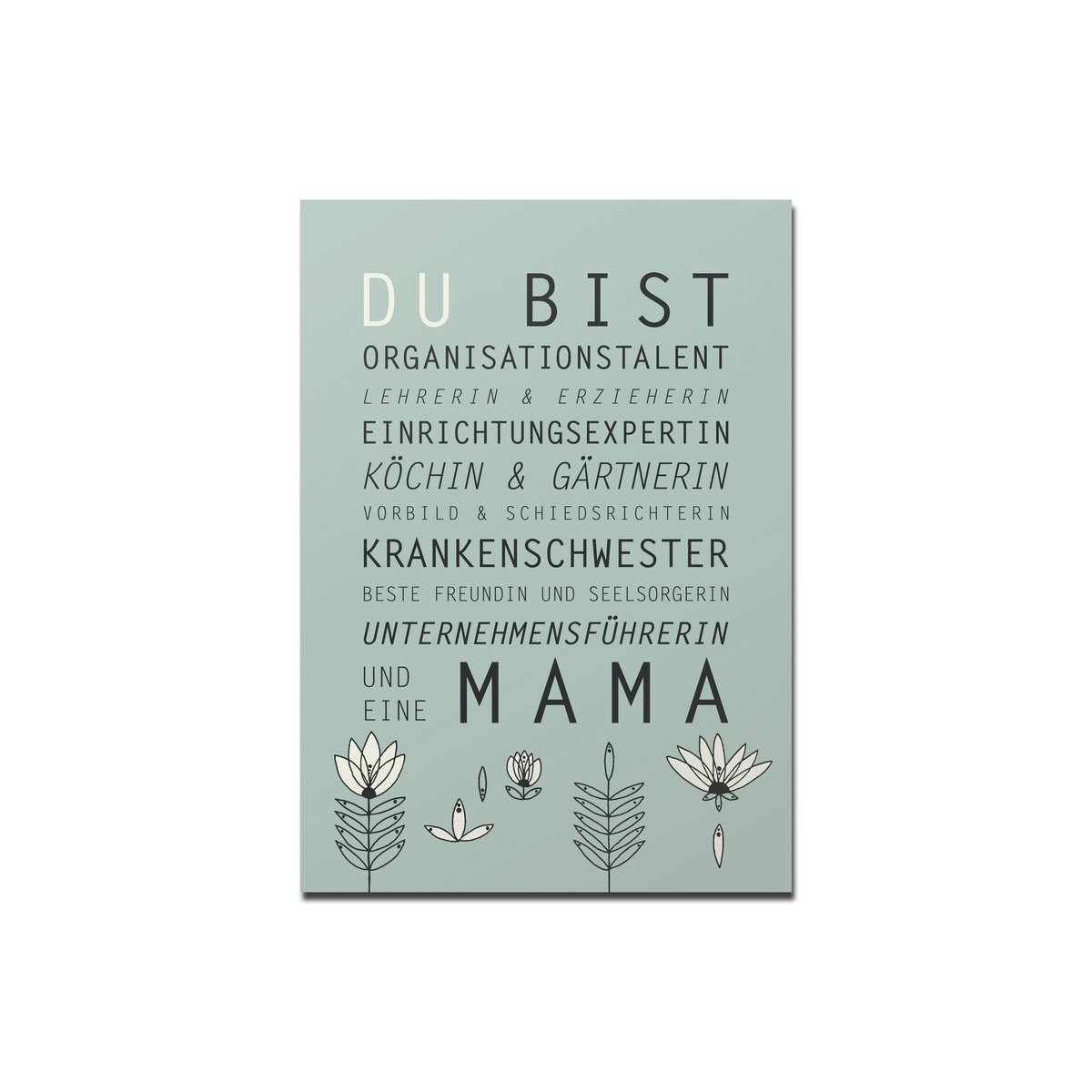 Postkarte "Du bist Mama", grün