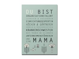 Postkarte "Du bist Mama", grün