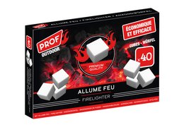ALLUME FEU CUBES BLANC X 40- PROF  