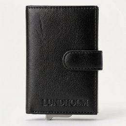 Lundholm Leather Card Holder Men Black | RFID anti-skim protection | Lundholm Örebro series
