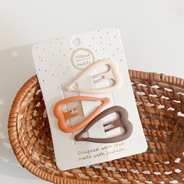 Pinces à cheveux pour enfants | Pinces à cheveux | Pinces à cheveux | Emballé par 3 | Orange Marron Ecru