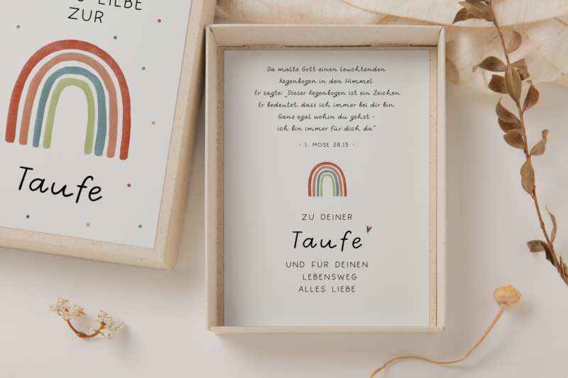 Baptism gift box - rainbow money gift packaging