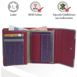 Sunsa Damen Geldbörse. Leder Geldbeutel. Portemonnaie mit RFID Schutz. Brieftasche aus Leder. Mittelgroße Geldbörse für Frauen mit vielen Kreditkartenfächern- Wallet für Damen, Geschenkidee