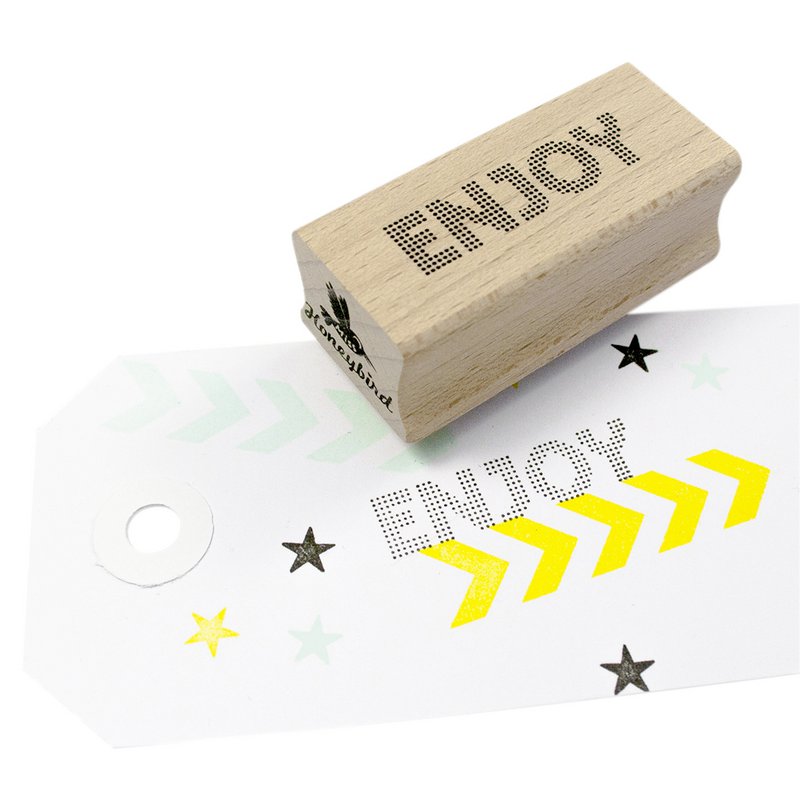 Geniet van een gestippelde stempel