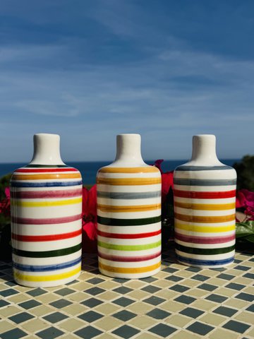 Handmade oil bottle of oil donors oil jug ceramic bottle "Vivace" for olive oil & vinegar from Italy 250/500ml