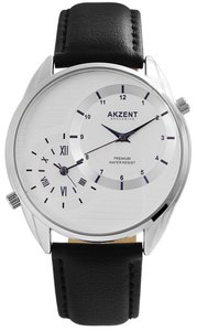 AKZENT EXCLUSIVE herenhorloge met imitatieleren band