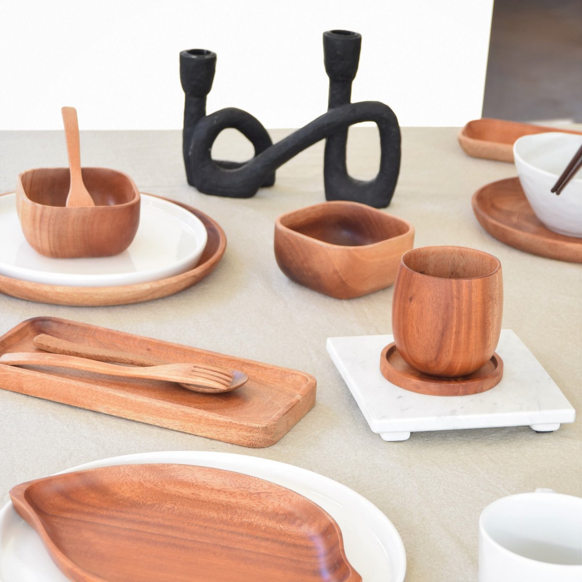 Handmade Tableware - Square Bowl 10x10 cm - Eco-friendly - Khaya wood