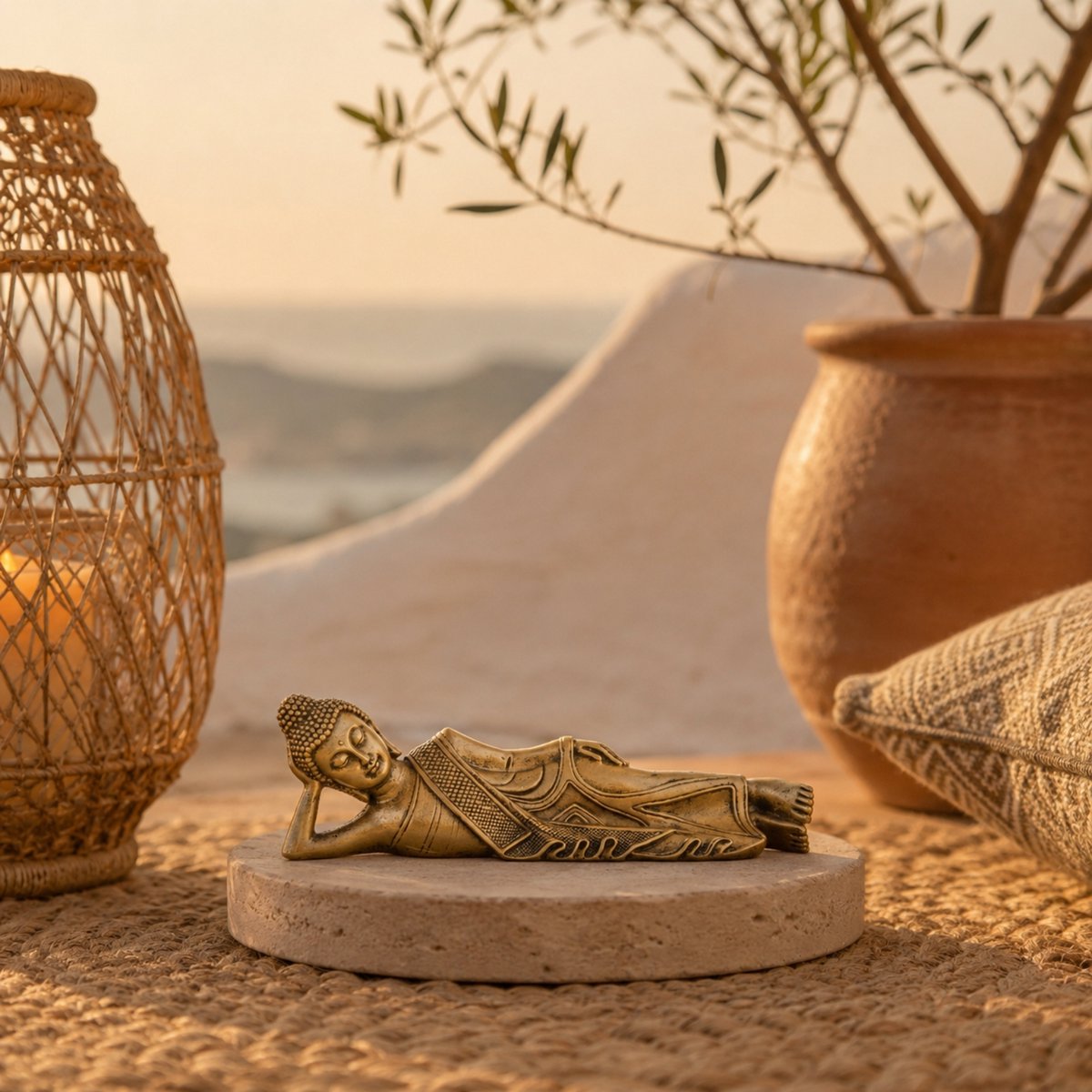 Reclining Buddha Statue - Zen and Feng Shui Decoration - Lucky Object - Zen Gift Idea