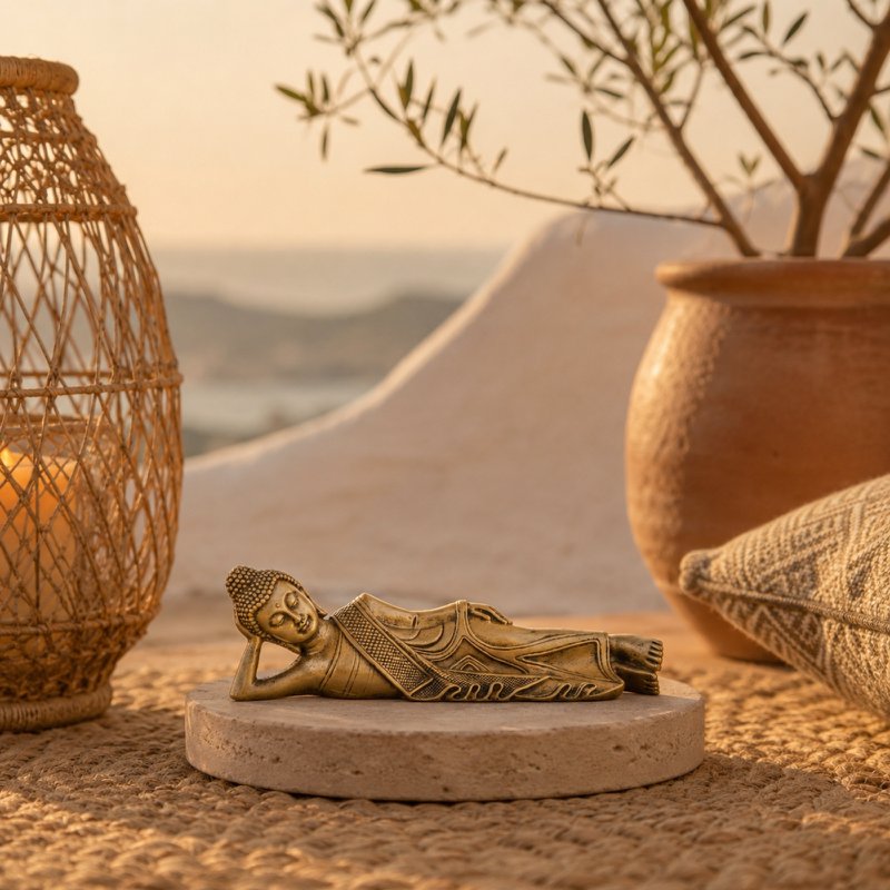 Reclining Buddha Statue - Zen and Feng Shui Decoration - Lucky Object - Zen Gift Idea
