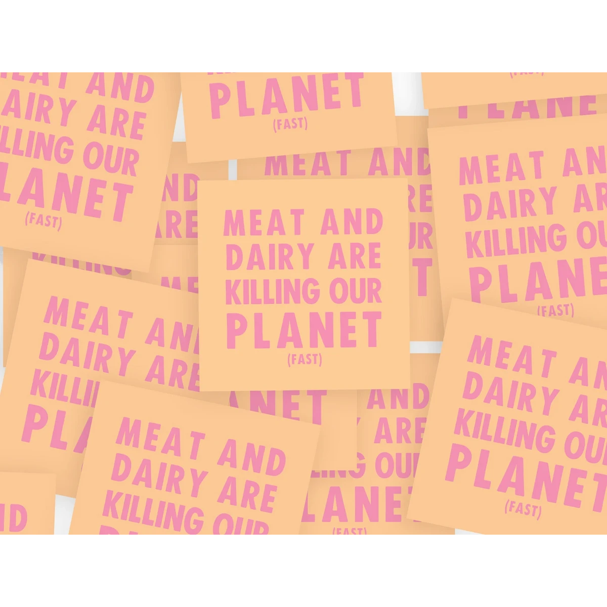 Small Vegan Indoor/Outdoor Stickers 'Meat and Dairy Are Killing Our Planet'