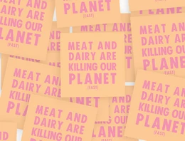 Small Vegan Indoor/Outdoor Stickers 'Meat and Dairy Are Killing Our Planet'