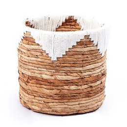 Lille søgræskurv MENIK | Plantekurv | Vævet Boho kurv | Plantekasse | Rund blomsterkurv | Macrame kurv