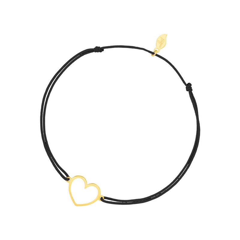 Glücksbändchen GENTLE HEART, 14 K Gelbgold, Beige