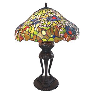 Tiffany Tischlampe 55x85 cm grün blau Polyresin Tiffany Schreibtischlampe