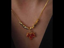 Autumn Maple Stone Pendant Necklace