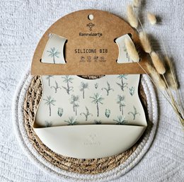 Silicone bib bee - jungle plant print
