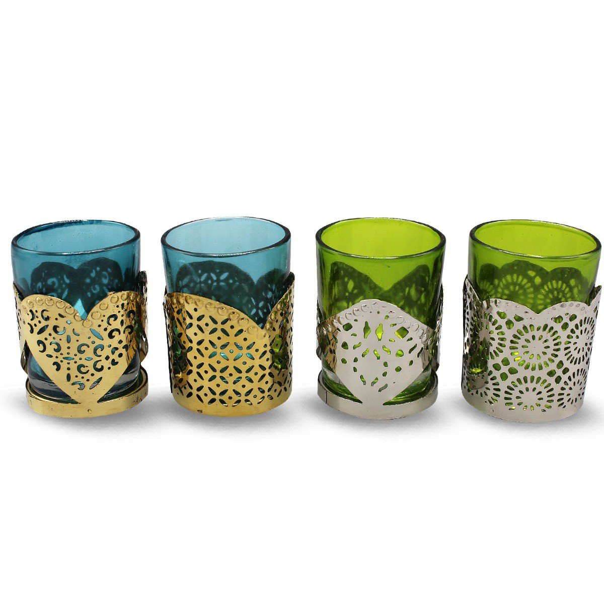 Gold/Silver Tealight holder set of 4