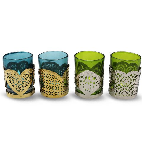 Gold/Silver Tealight holder set of 4